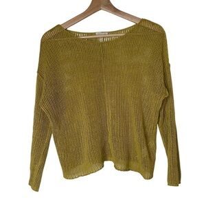 Olive yellow Women's Sweater open knit